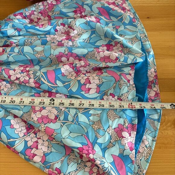 Milk & Honey Women’s Medium Pink & Blue Floral Mini Dress open Back v-neck - Picture 9 of 9